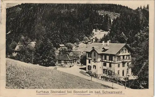 Ansichtskarte Bonndorf (Schwarzwald) Partie am Kurhaus Steinabad 1925