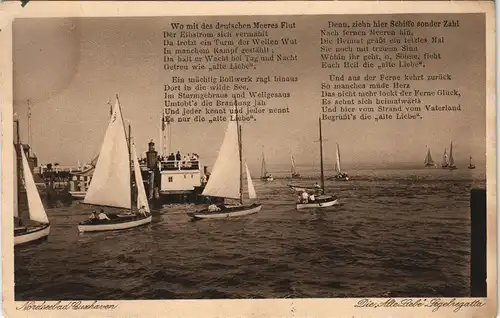 Ansichtskarte Cuxhaven Segelboote - Alte Liebe 1929