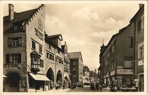Ansichtskarte Lindau (Bodensee) Hauptstraße, Fotogeschäft 1931