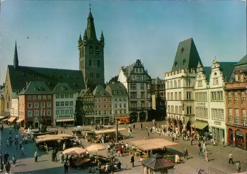 Ansichtskarte Trier Hauptmarkt Markttreiben Verkaufsstände 1982