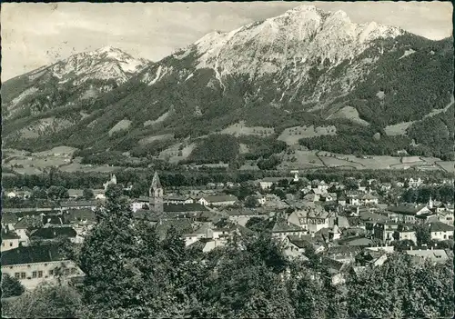 Bad Reichenhall Panorama-Ansicht Blick zum Hochstaufen, Berg-Landschaft 1960