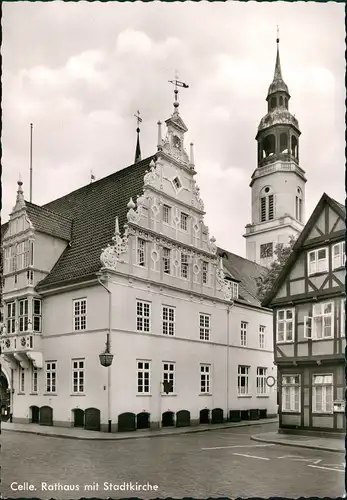 Ansichtskarte Celle Rathaus mit Stadtkirche 1967/1963