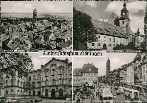 Göttingen Mehrbildkarte mit Auditorium, Straße, Marienkirche 1957/1955