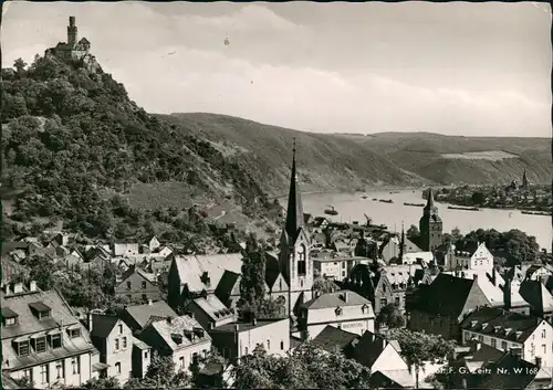 Ansichtskarte Braubach Panorama Rhein mit Marksburg 1986/1960