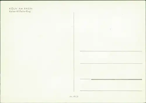 Ansichtskarte Köln Kaiser Wilhelm-Ring aus der Vogelschau-Perspektive 1970