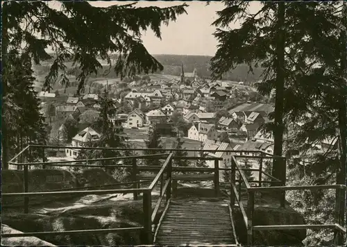 Bischofsgrün Panorama-Ansicht, Fichtelgebirge, Blick v. Hügelfelsen 1966