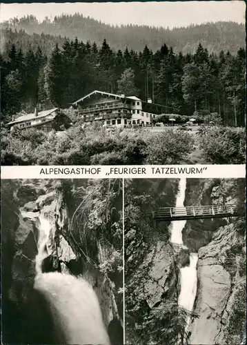 Oberaudorf Alpen-Gasthaus Tatzelwurm & Wasserfälle, Mehrbildkarte 1960
