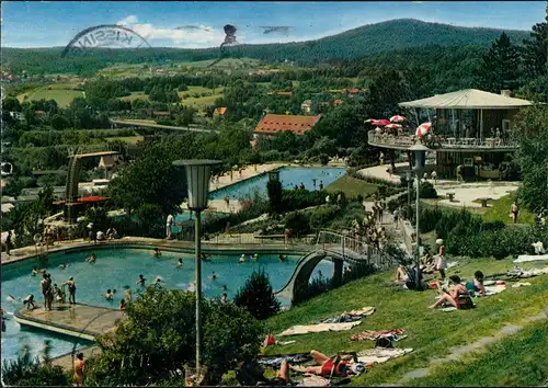 Ansichtskarte Bad Kissingen Freibad Schwimmbad 1973