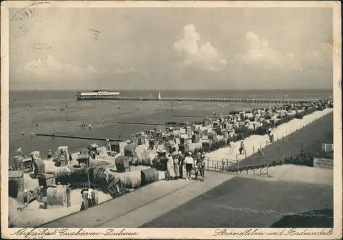 Ansichtskarte Duhnen-Cuxhaven Strand Strandleben Badeurlaub Badeanstalt 1939