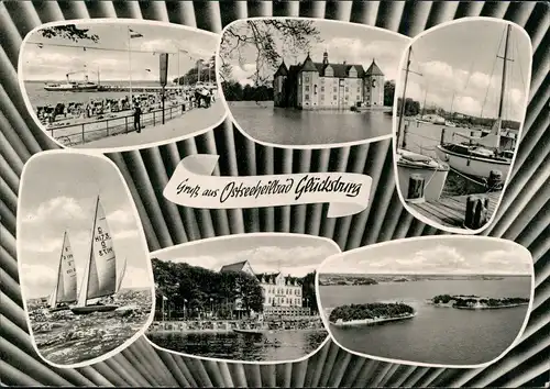 Glücksburg (Ostsee) Lyksborg Mehrbildkarte mit 6 Foto-Ansichten 1973