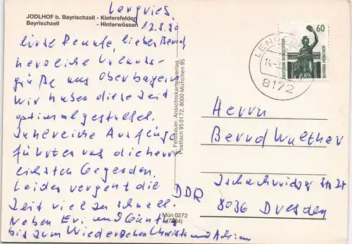 Bayrischzell Mehrbild-AK Umland Jodlhof, Kiefersfelden, Hinterwössen 1990