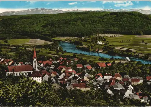 Gailingen am Hochrhein Blick auf Säntis und Churfirsten Panorama-Ansicht 1980