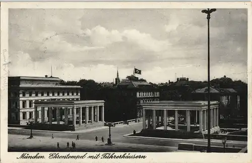 Ansichtskarte München Ehrentempel mit Führerhäusern 1938