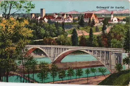Grünwald (Oberbayern) Grünwald im Isartal, Brücken Bauwerk 1910