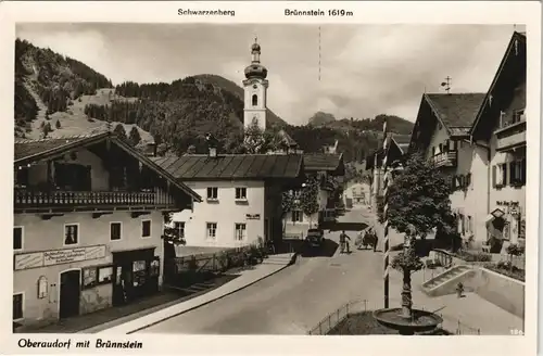 Ansichtskarte Oberaudorf Ortspartie Dorfstrasse mit Geschäftshaus 1935