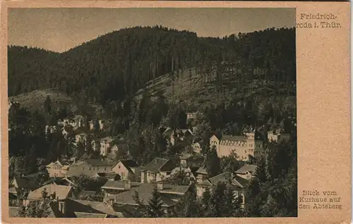 Ansichtskarte Friedrichroda Blick vom Kurhaus auf den Abtsberg 1924