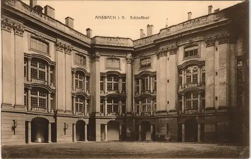 Ansichtskarte Ansbach Schloßhof 1913