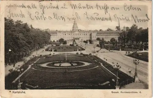 Ansichtskarte Karlsruhe Schloß 1911