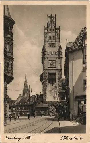 Ansichtskarte Freiburg im Breisgau Schwabentor, Gasthof zum Storchen 1927