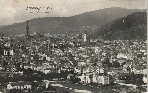Ansichtskarte Freiburg im Breisgau vom Loretto 1906