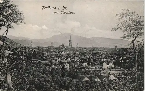 Ansichtskarte Freiburg im Breisgau vom Jägerhaus 1907