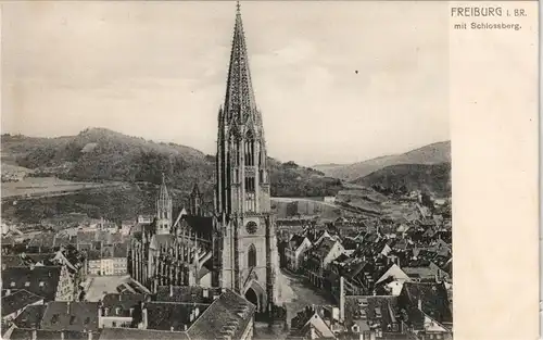 Ansichtskarte Freiburg im Breisgau mit Schlossberg. 1911