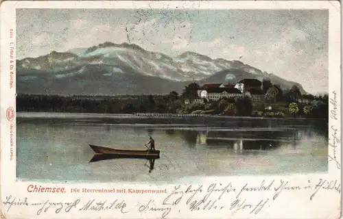 Ansichtskarte Chiemsee Herreninsel, Boot 1903