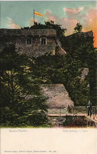 Ansichtskarte Baden-Baden Altes Schloß - Mann 1905