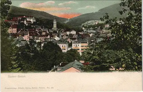 Ansichtskarte Baden-Baden Totale 1907