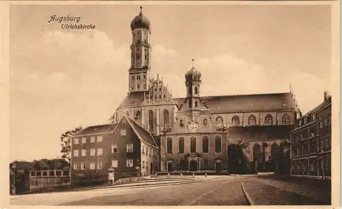 Ansichtskarte Augsburg Ulrichskirche 1924