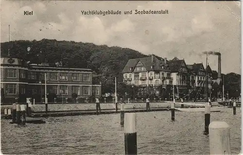 Kiel Kaiserlicher Yachtclub Klubgebäude und Seebadeanstalt 1911