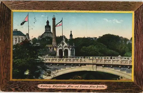 Ansichtskarte Hamburg Helgoländer Allee und Kersten-Miles-Brücke 1913