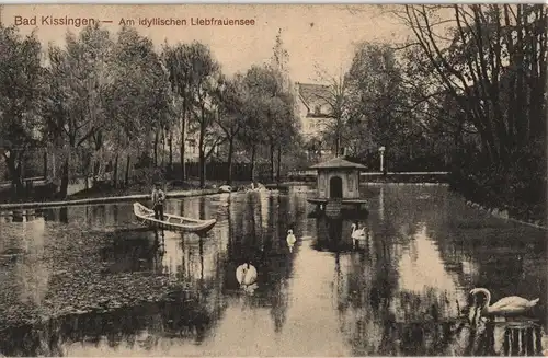 Bad Kissingen Stadtteilansicht Am idyllischen Liebfrauensee 1910