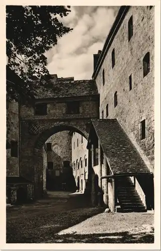 Ansichtskarte Burghausen a.d.S. Burg / Burghof 1950