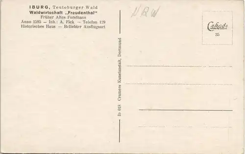 Bad Iburg Waldwirtschaft Freudenthal Früher Forsthaus Teutoburger Wald 1920