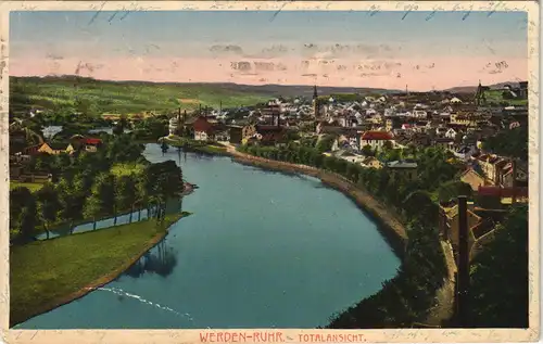 Ansichtskarte Werden (Ruhr)-Essen (Ruhr) Panorama-Ansicht Totalansicht 1925