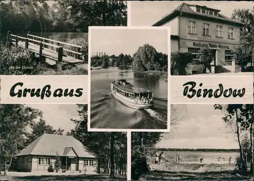 Bindow-Heidesee Mehrbild-Gruss-AK Umland-Ansichten ua. Gasthaus Tante Anna 1962