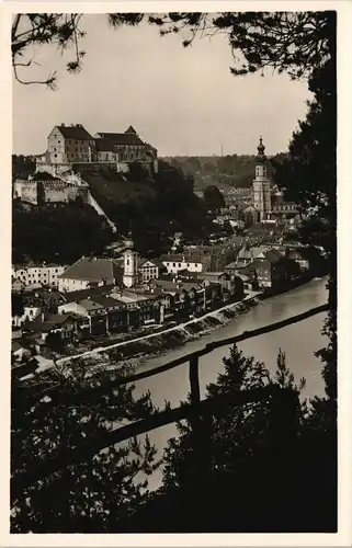 Ansichtskarte Burghausen Panorama Partie a. d. Salzach 1940