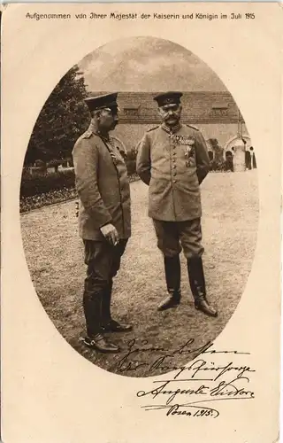 Posen Poznań Aufnahme Militärs der Majestät der Kaiserin u Königin (Posen) 1915