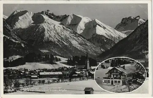 Oberstdorf (Allgäu) Panorama Café-Restaurant Pension "Gebirgsaussicht" 1935