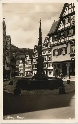 Ansichtskarte Aurach Ortspartie am Brunnen 1940