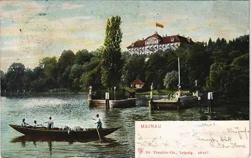 Ansichtskarte Konstanz Boot, Bottsanleger - Hotel 1905