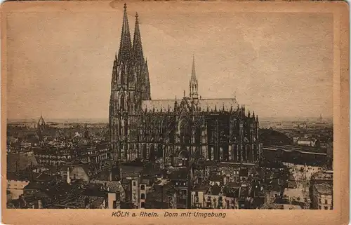 Ansichtskarte Köln Panorama Dom mit Umgebung 1921