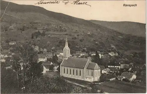 CPA Ranspach Panorama mit Blick zur Kirche, Eglise 1920