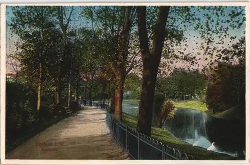 Ansichtskarte Bochum Stadtpark, Allee, color Ansicht 1910