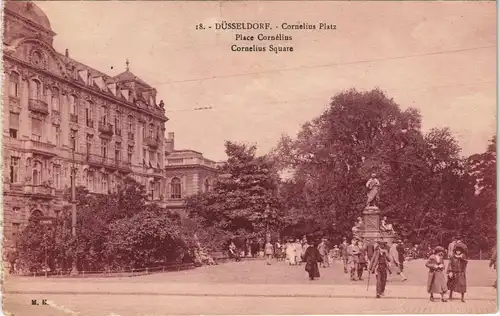Düsseldorf Corneliusplatz Cornelius Spuare (ausländische Karte) 1920