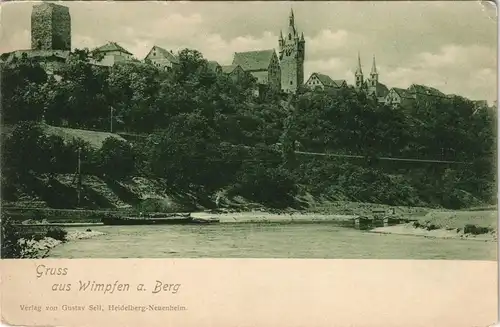 Ansichtskarte Bad Wimpfen Panorama Ansicht Wimpfen am Berg 1900