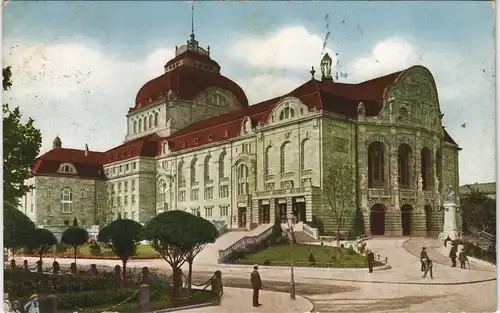 Ansichtskarte Freiburg im Breisgau Theater Strassen Ansicht Stadttheater 1910