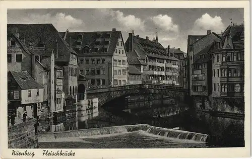 Ansichtskarte Nürnberg Fleischbrücke 1920