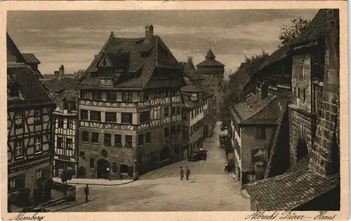 Ansichtskarte Nürnberg Albrecht Dürer-Haus aus der Vogelschau 1920
